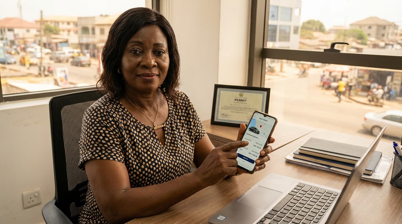 GPS tracker payment installment plan options displayed on smartphone in Ghana